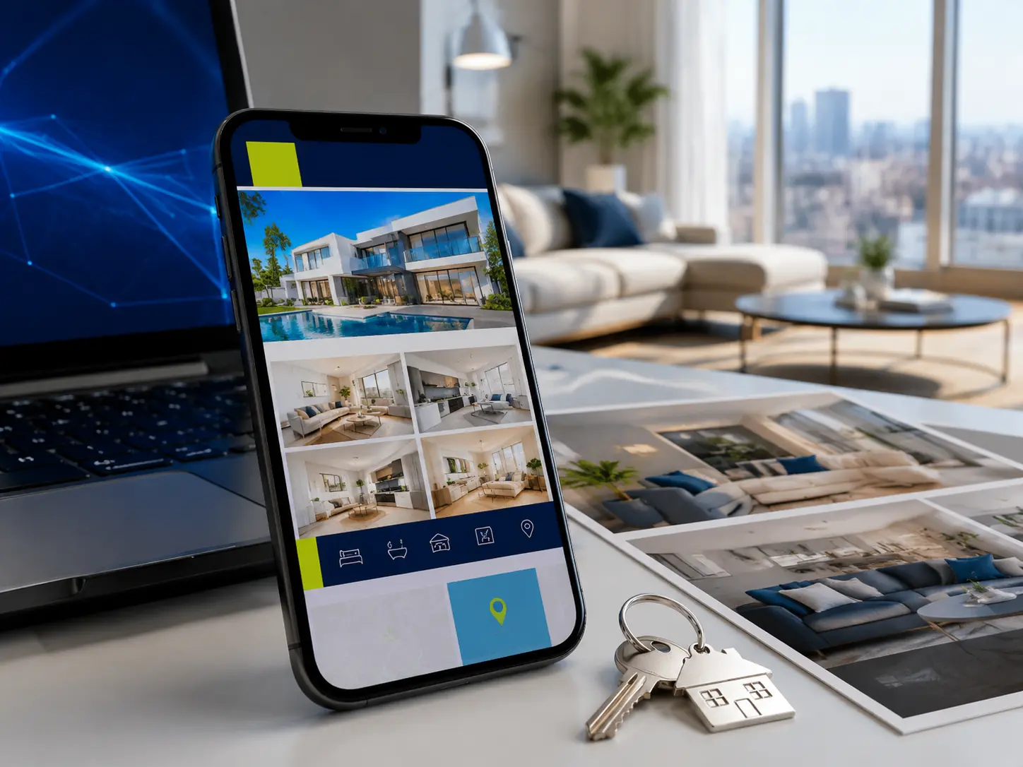 Ficha inmobiliaria y atención desde un teléfono